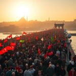 Galata Köprüsü'nde Tarihi Gazze Mitingi Yapıldı